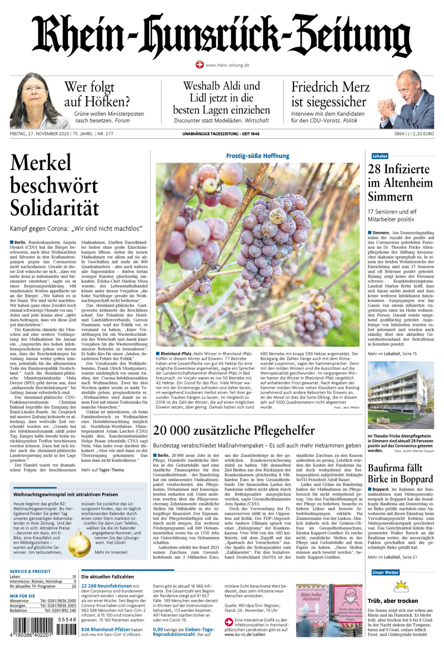 Rhein-Hunsrück-Zeitung vom Freitag, 27.11.2020