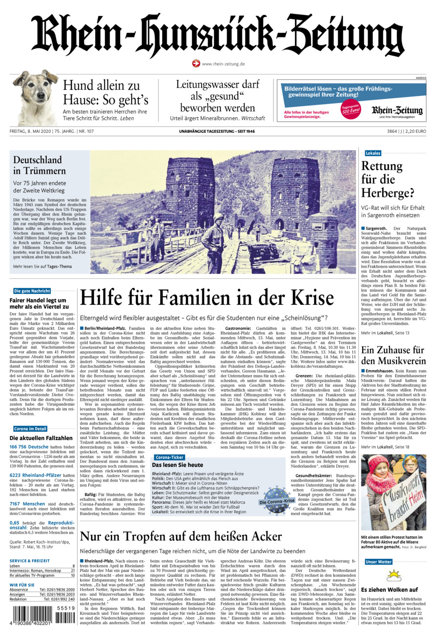 Rhein-Hunsrück-Zeitung vom Freitag, 08.05.2020