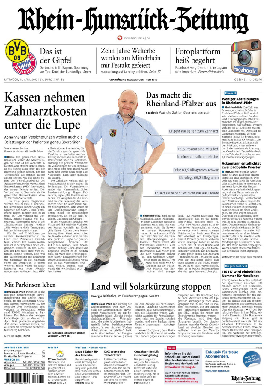 Rhein-Hunsrück-Zeitung vom Mittwoch, 11.04.2012