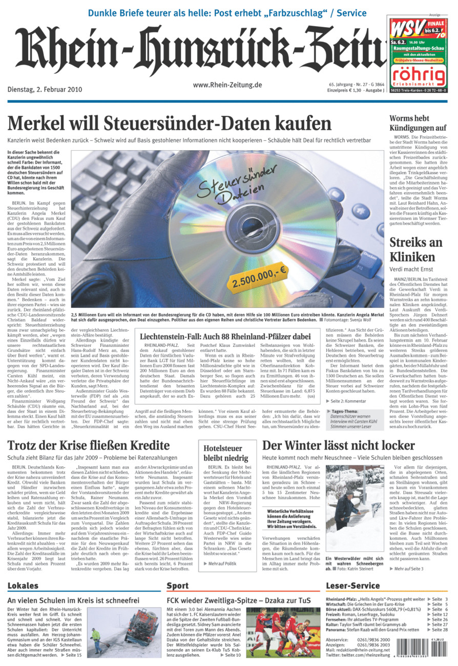 Rhein-Hunsrück-Zeitung vom Dienstag, 02.02.2010