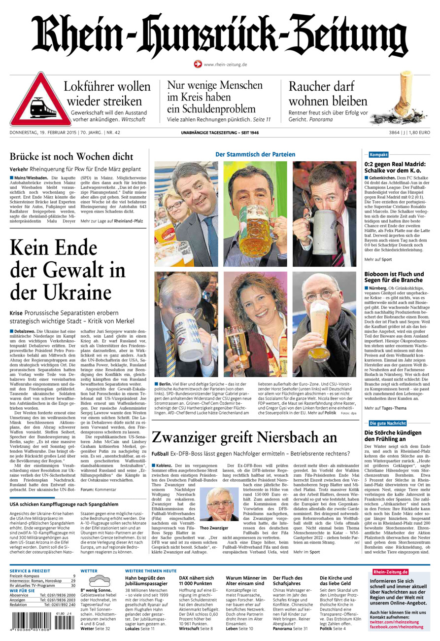 Rhein-Hunsrück-Zeitung vom Donnerstag, 19.02.2015