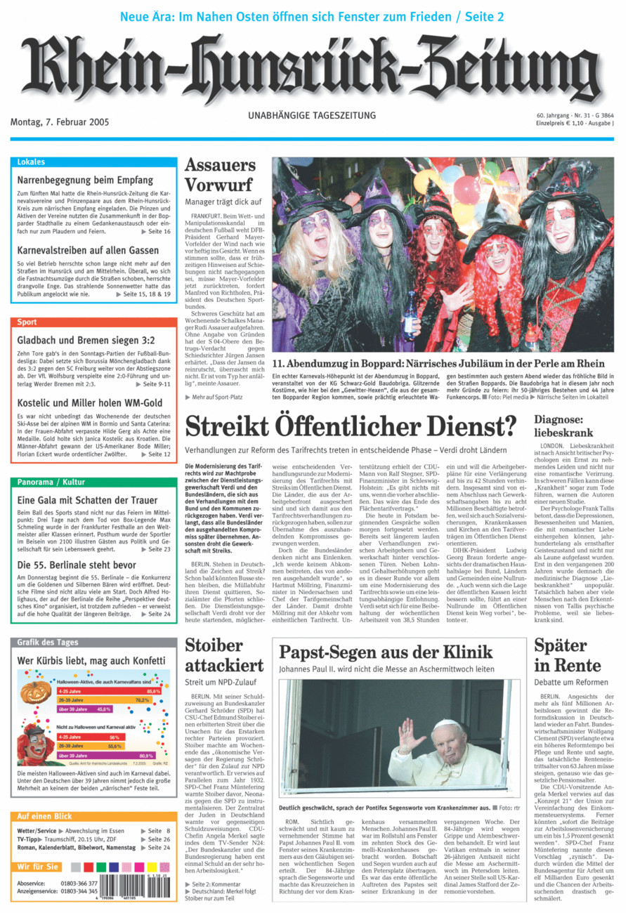 Rhein-Hunsrück-Zeitung vom Montag, 07.02.2005