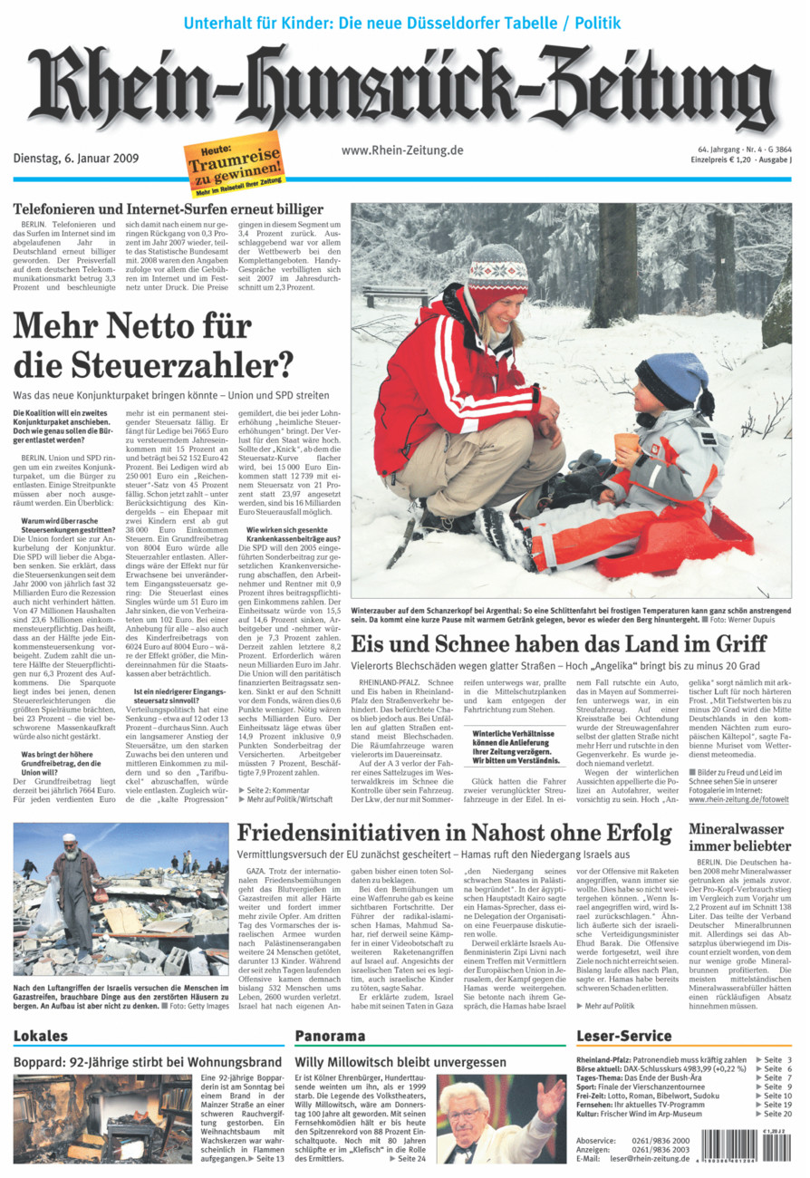 Rhein-Hunsrück-Zeitung vom Dienstag, 06.01.2009