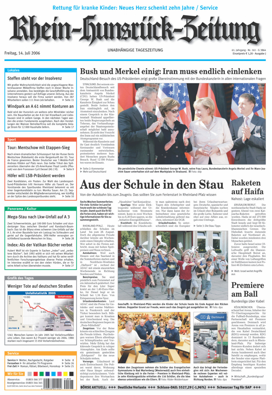Rhein-Hunsrück-Zeitung vom Freitag, 14.07.2006