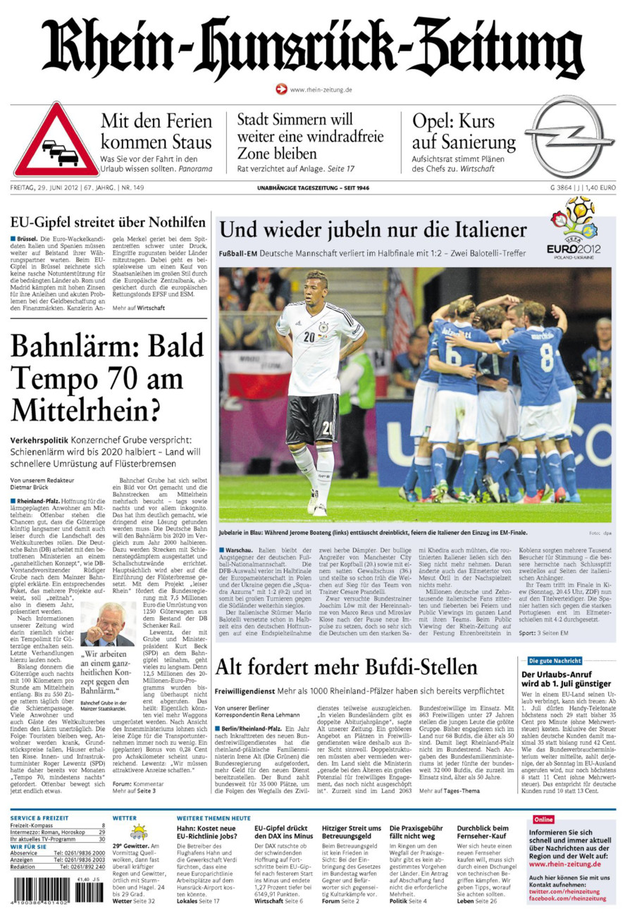 Rhein-Hunsrück-Zeitung vom Freitag, 29.06.2012