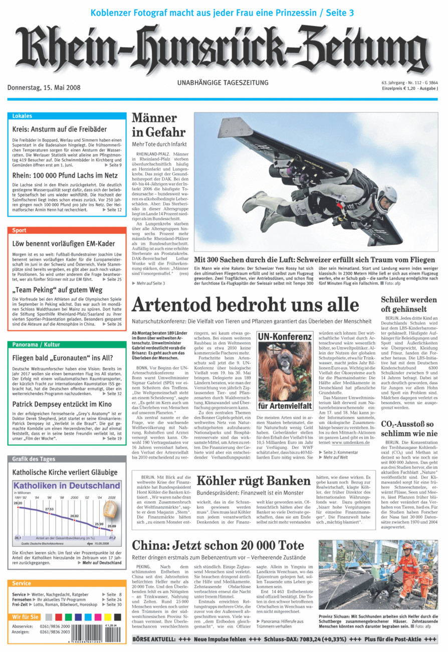 Rhein-Hunsrück-Zeitung vom Donnerstag, 15.05.2008
