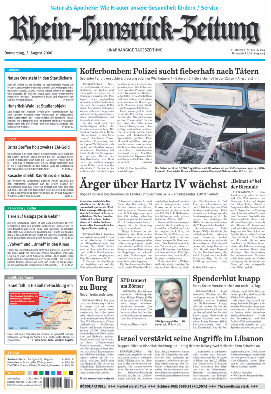 Rhein-Hunsrück-Zeitung vom Donnerstag, 03.08.2006