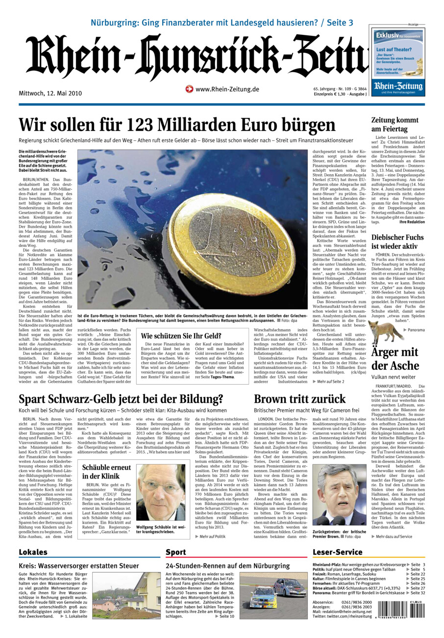 Rhein-Hunsrück-Zeitung vom Mittwoch, 12.05.2010