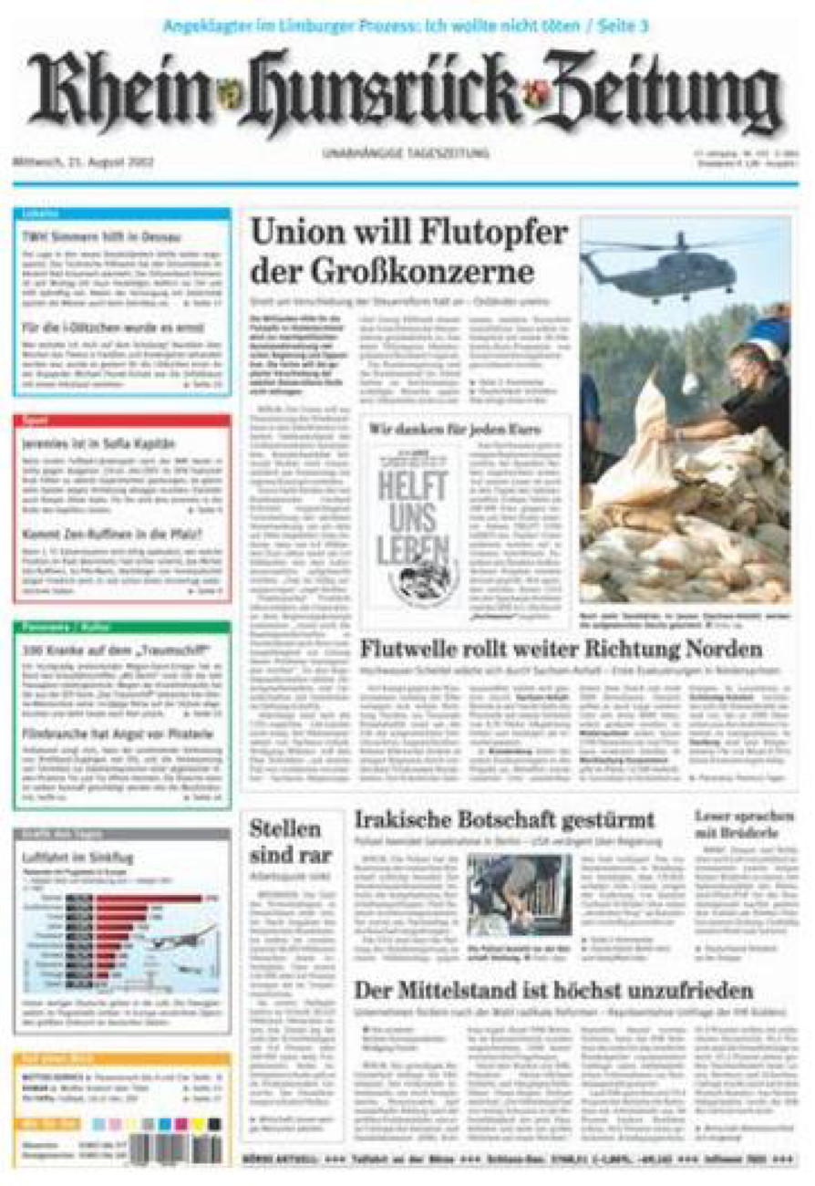 Rhein-Hunsrück-Zeitung vom Mittwoch, 21.08.2002