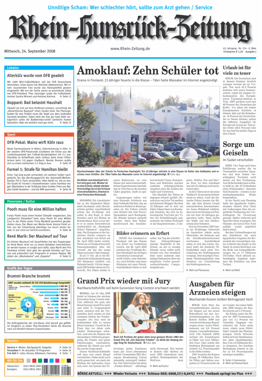 Rhein-Hunsrück-Zeitung vom Mittwoch, 24.09.2008