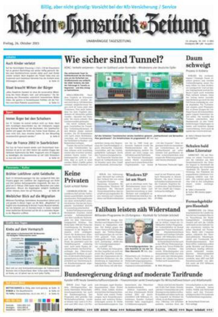 Rhein-Hunsrück-Zeitung vom Freitag, 26.10.2001