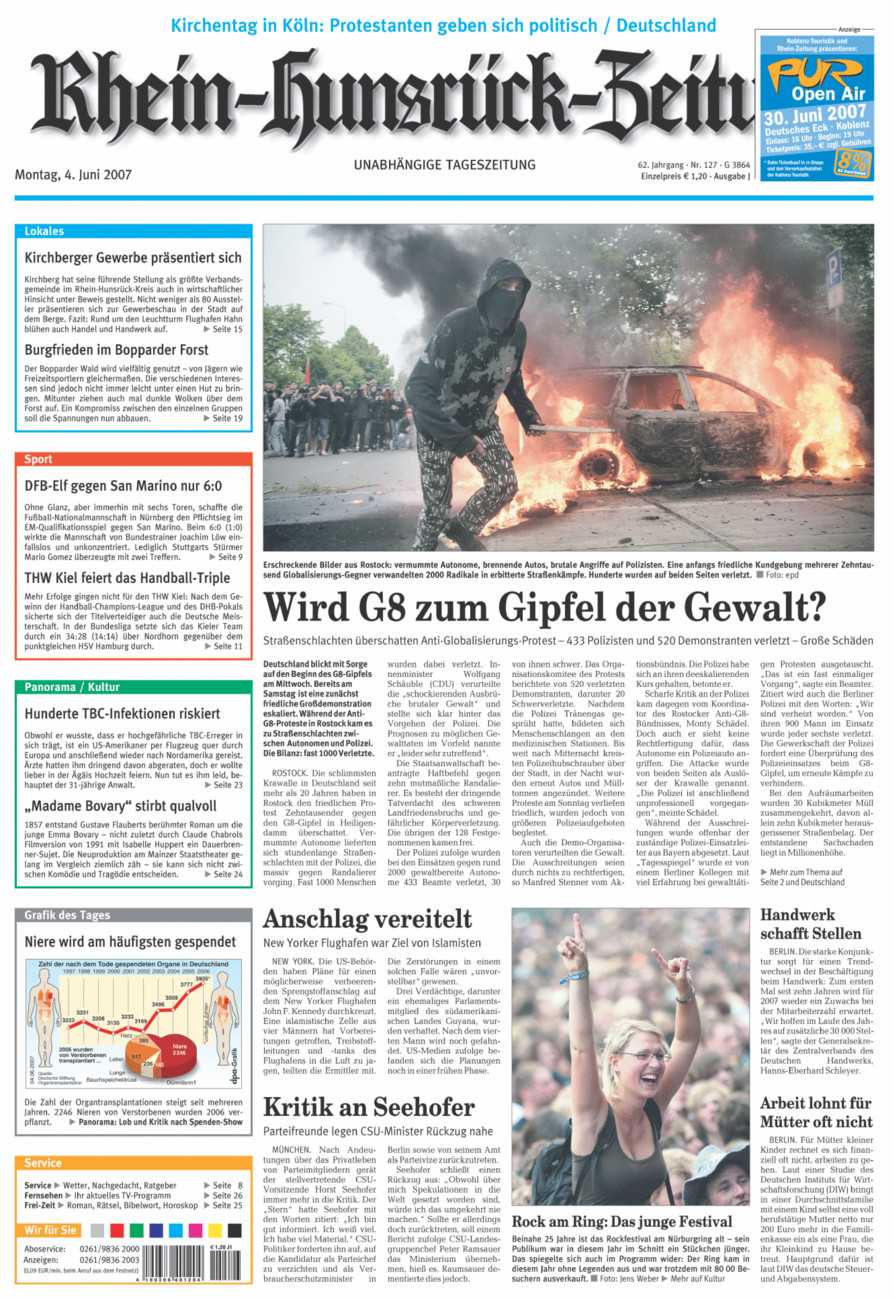 Rhein-Hunsrück-Zeitung vom Montag, 04.06.2007