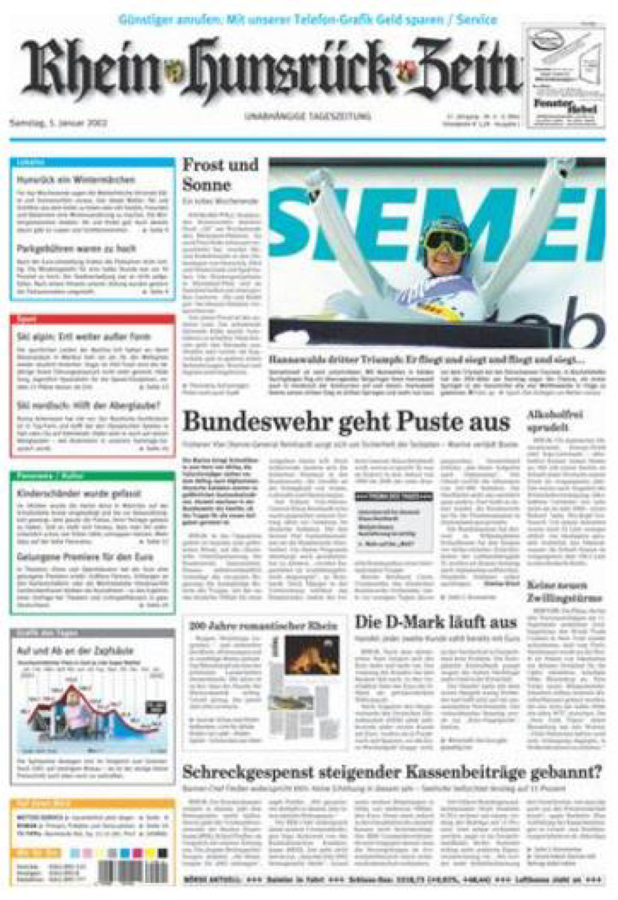Rhein-Hunsrück-Zeitung vom Samstag, 05.01.2002