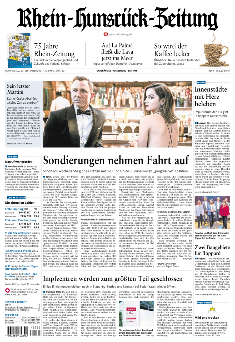 Rhein-Hunsrück-Zeitung vom Donnerstag, 30.09.2021
