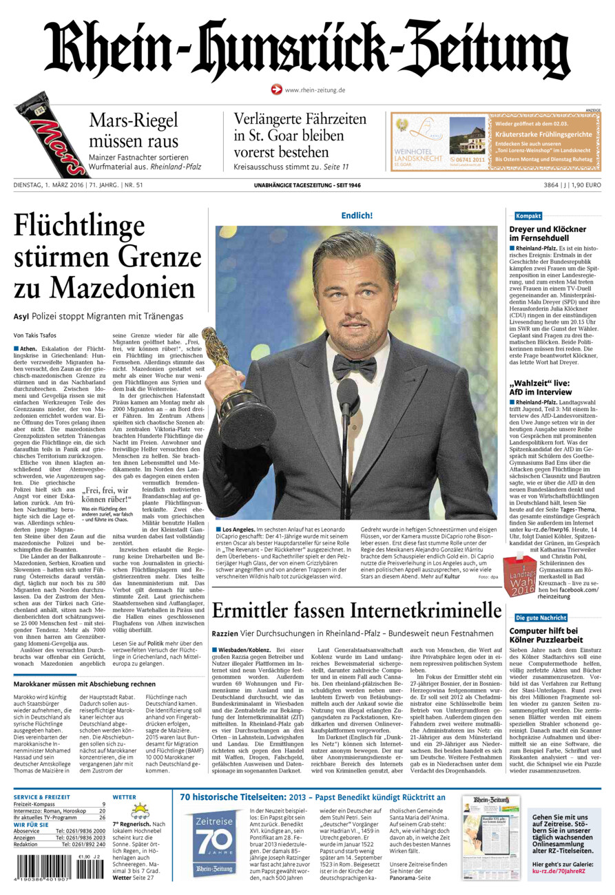 Rhein-Hunsrück-Zeitung vom Dienstag, 01.03.2016