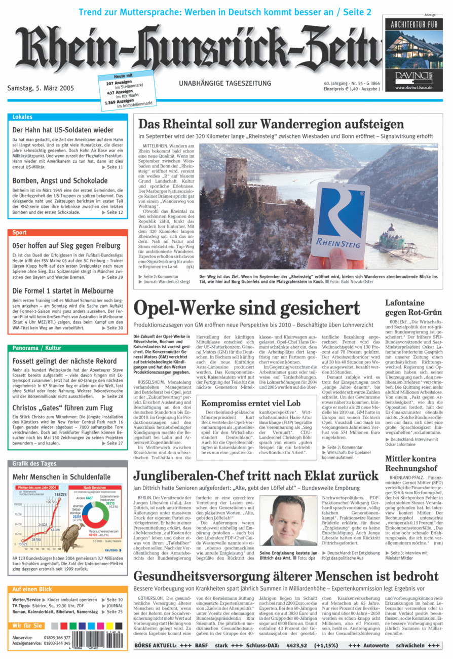 Rhein-Hunsrück-Zeitung vom Samstag, 05.03.2005