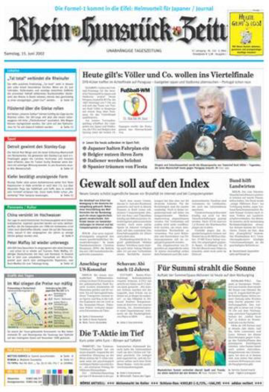 Rhein-Hunsrück-Zeitung vom Samstag, 15.06.2002