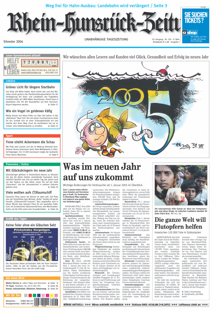 Rhein-Hunsrück-Zeitung vom Freitag, 31.12.2004