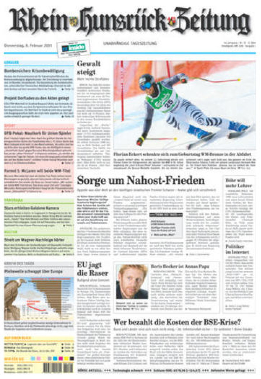 Rhein-Hunsrück-Zeitung vom Donnerstag, 08.02.2001