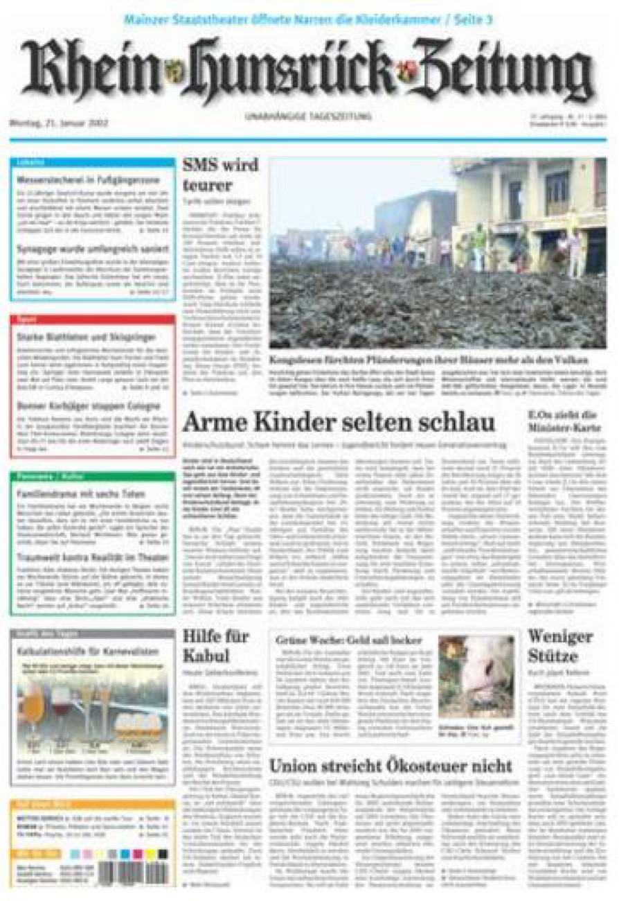Rhein-Hunsrück-Zeitung vom Montag, 21.01.2002