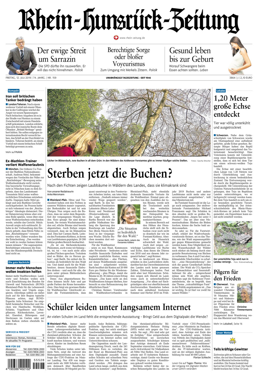 Rhein-Hunsrück-Zeitung vom Freitag, 12.07.2019