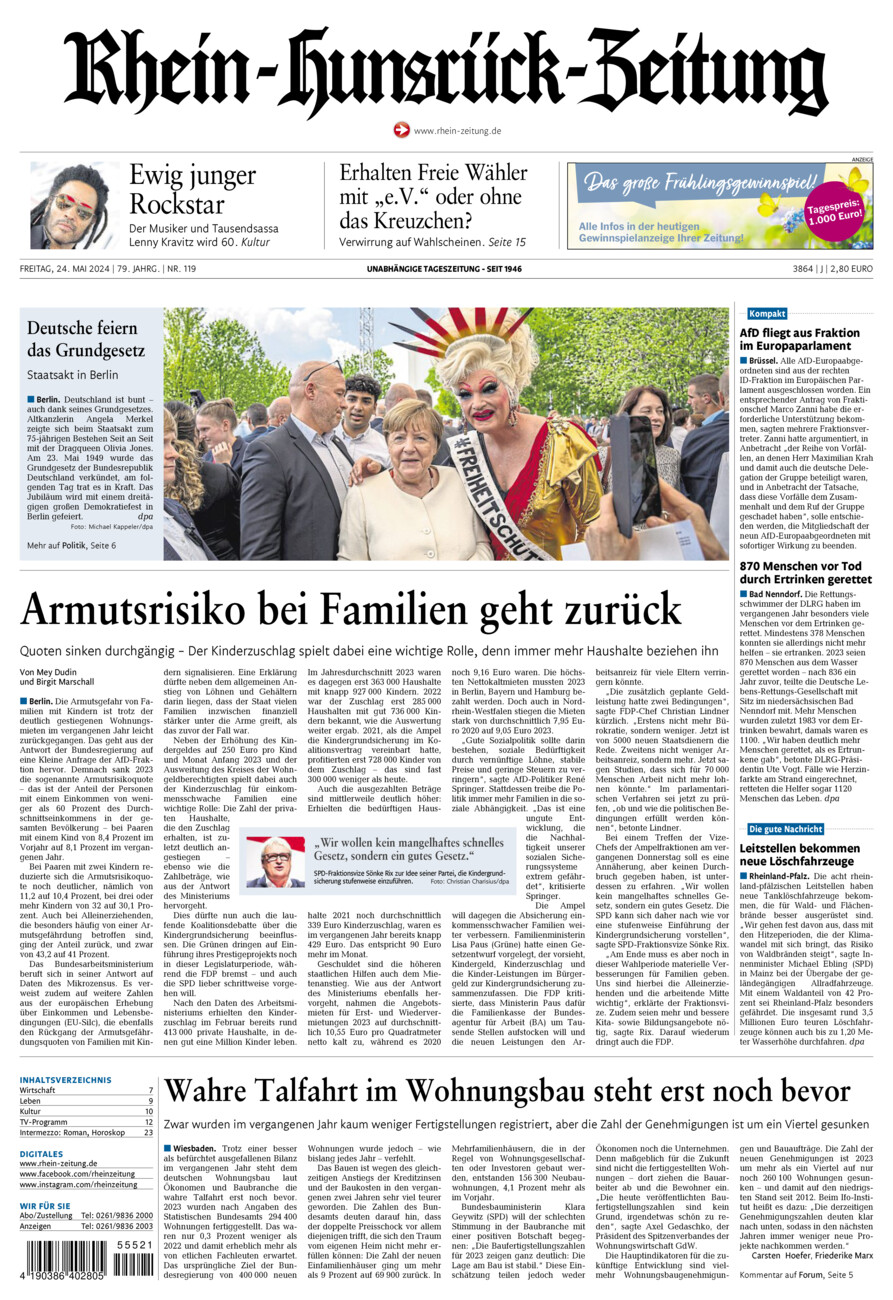 Rhein-Hunsrück-Zeitung vom Freitag, 24.05.2024