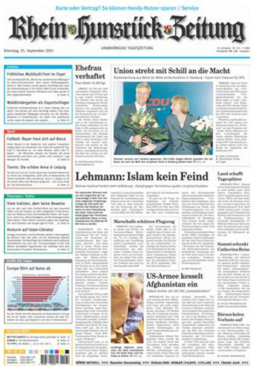 Rhein-Hunsrück-Zeitung vom Dienstag, 25.09.2001
