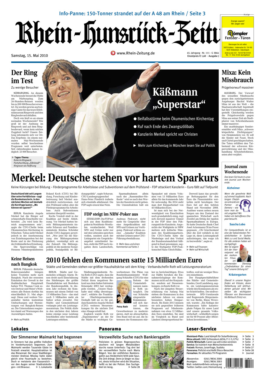 Rhein-Hunsrück-Zeitung vom Samstag, 15.05.2010