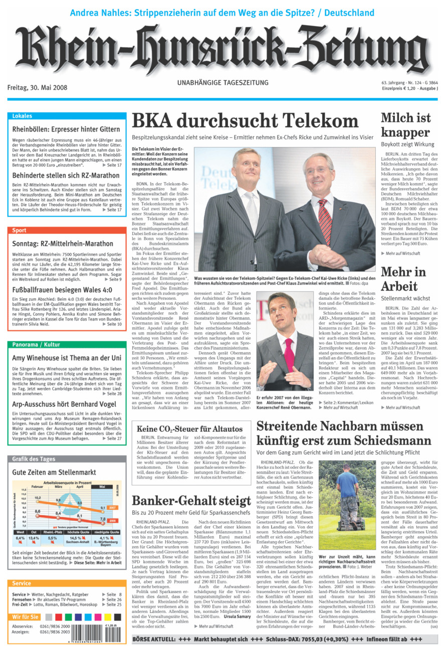 Rhein-Hunsrück-Zeitung vom Freitag, 30.05.2008