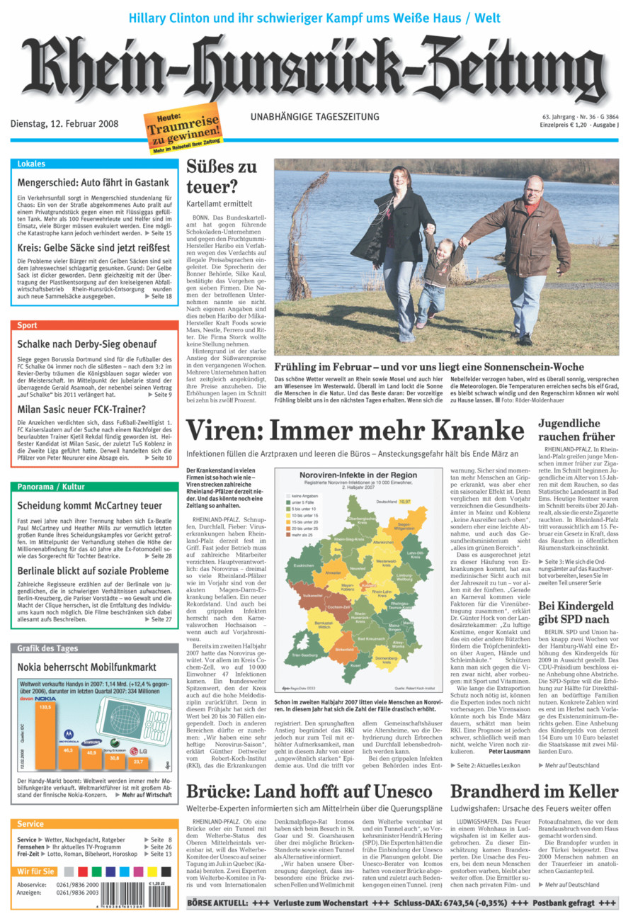 Rhein-Hunsrück-Zeitung vom Dienstag, 12.02.2008