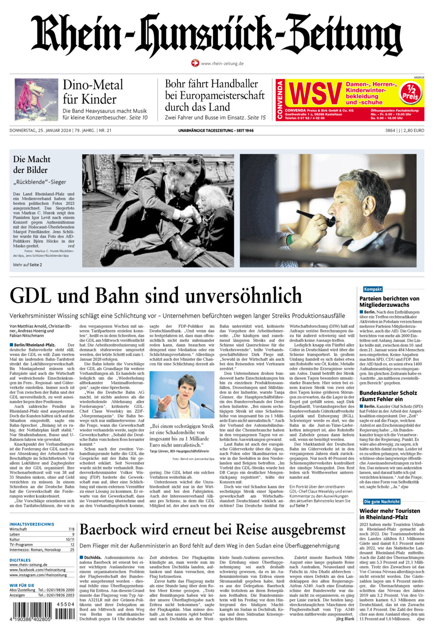 Rhein-Hunsrück-Zeitung vom Donnerstag, 25.01.2024