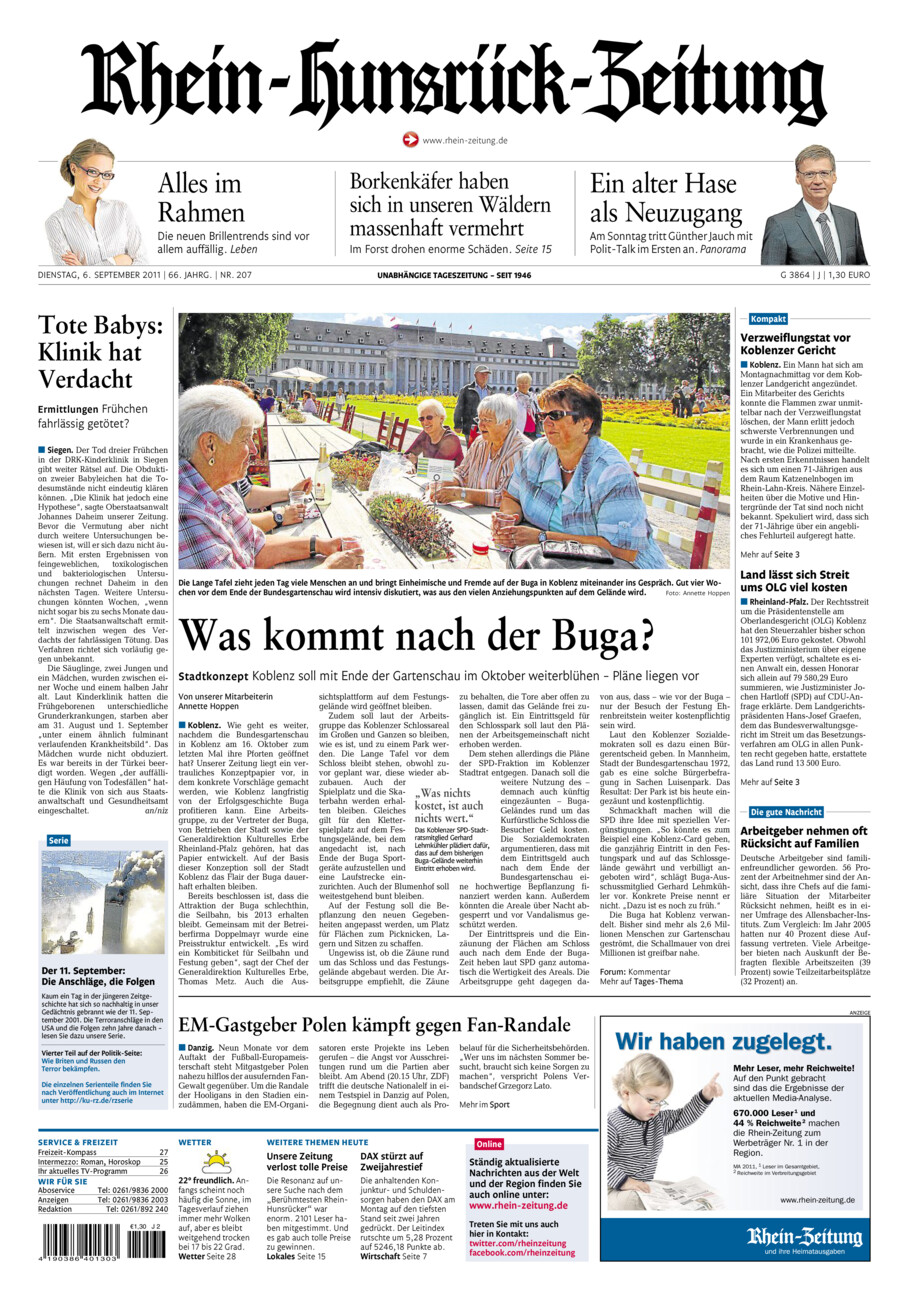 Rhein-Hunsrück-Zeitung vom Dienstag, 06.09.2011
