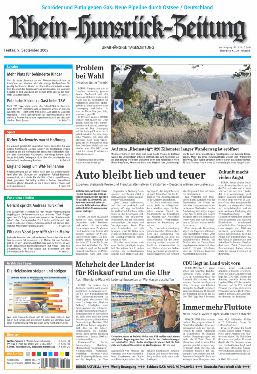 Rhein-Hunsrück-Zeitung vom Freitag, 09.09.2005