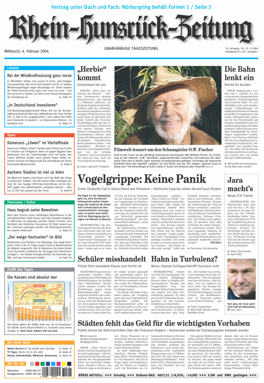 Rhein-Hunsrück-Zeitung vom Mittwoch, 04.02.2004