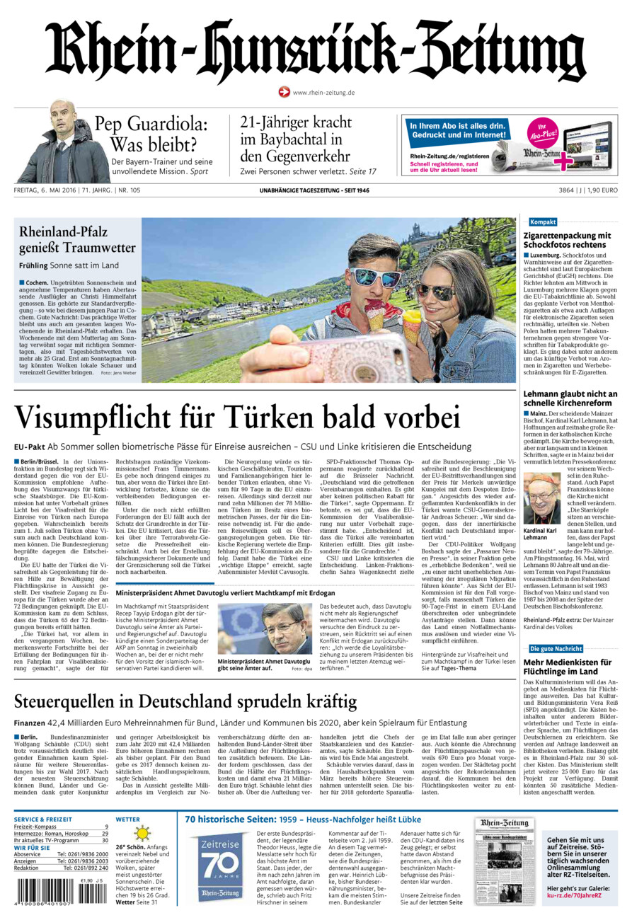 Rhein-Hunsrück-Zeitung vom Freitag, 06.05.2016