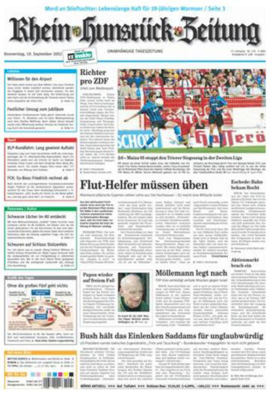 Rhein-Hunsrück-Zeitung vom Donnerstag, 19.09.2002