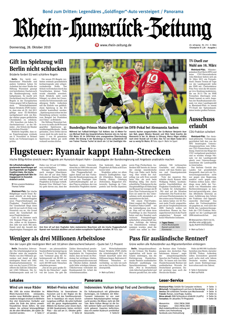 Rhein-Hunsrück-Zeitung vom Donnerstag, 28.10.2010