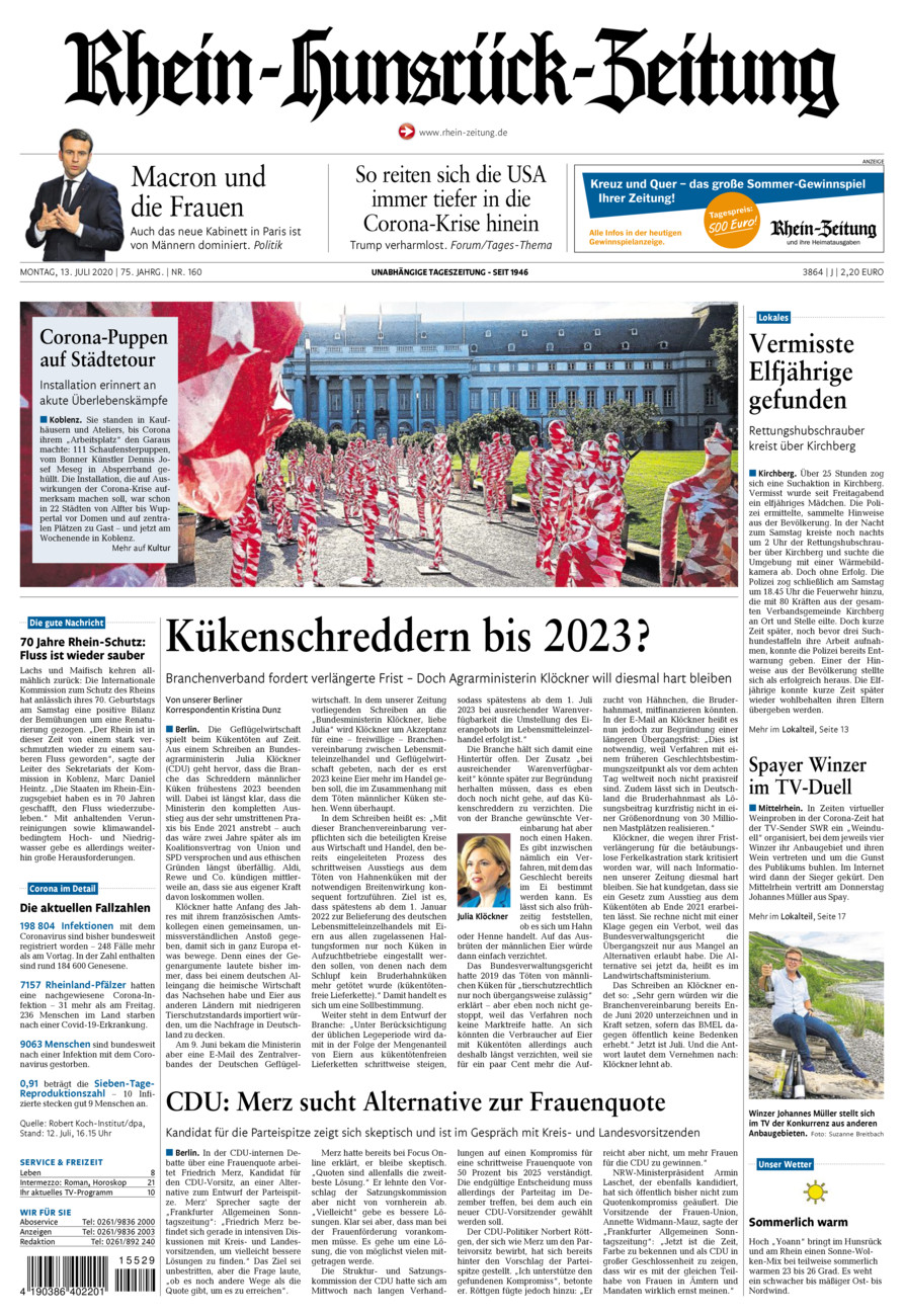 Rhein-Hunsrück-Zeitung vom Montag, 13.07.2020
