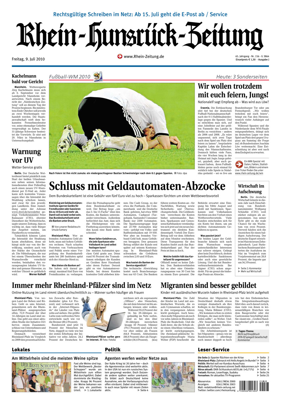 Rhein-Hunsrück-Zeitung vom Freitag, 09.07.2010