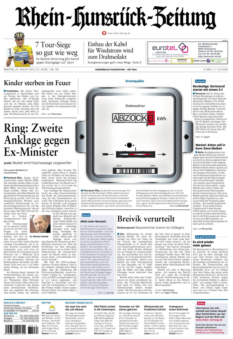 Rhein-Hunsrück-Zeitung vom Samstag, 25.08.2012