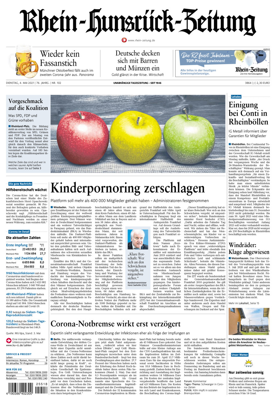 Rhein-Hunsrück-Zeitung vom Dienstag, 04.05.2021