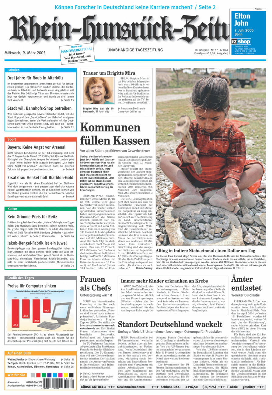 Rhein-Hunsrück-Zeitung vom Mittwoch, 09.03.2005