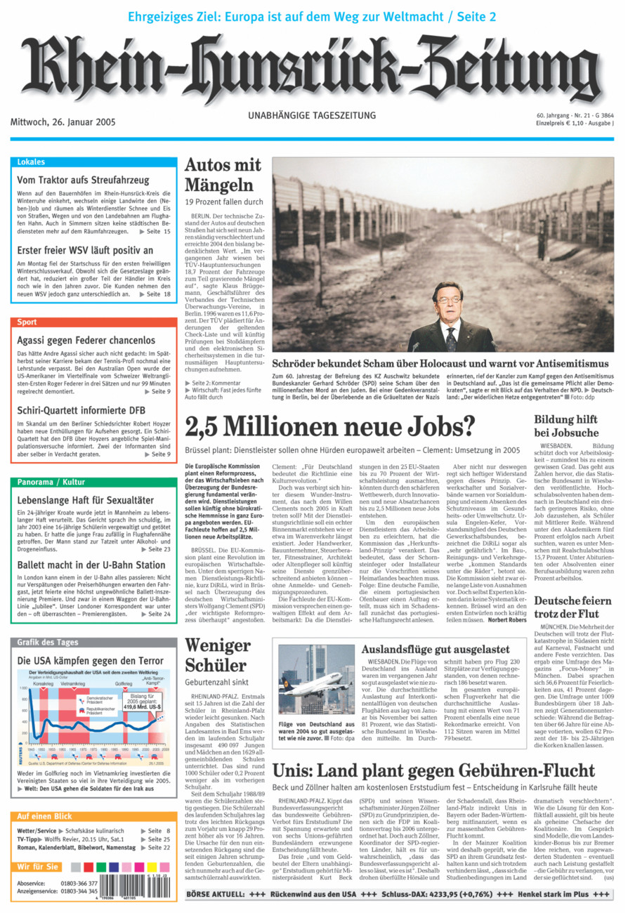 Rhein-Hunsrück-Zeitung vom Mittwoch, 26.01.2005