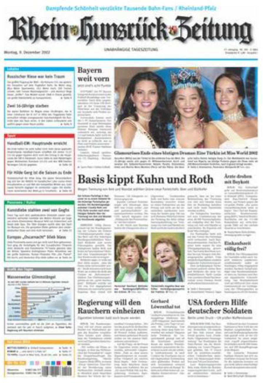 Rhein-Hunsrück-Zeitung vom Montag, 09.12.2002