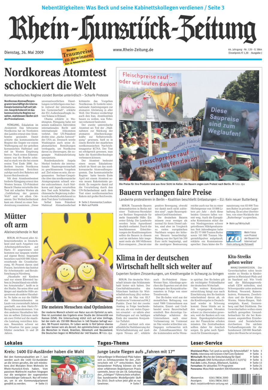 Rhein-Hunsrück-Zeitung vom Dienstag, 26.05.2009