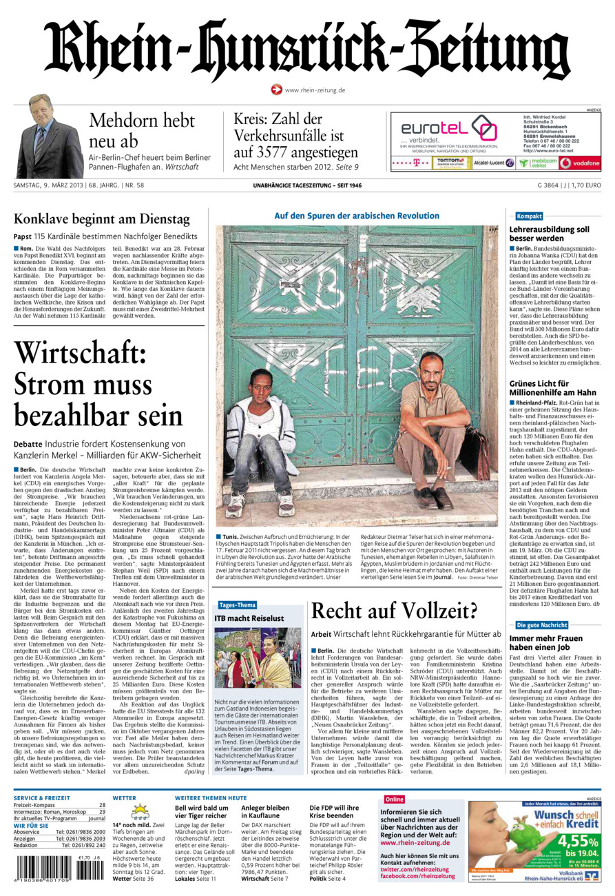 Rhein-Hunsrück-Zeitung vom Samstag, 09.03.2013