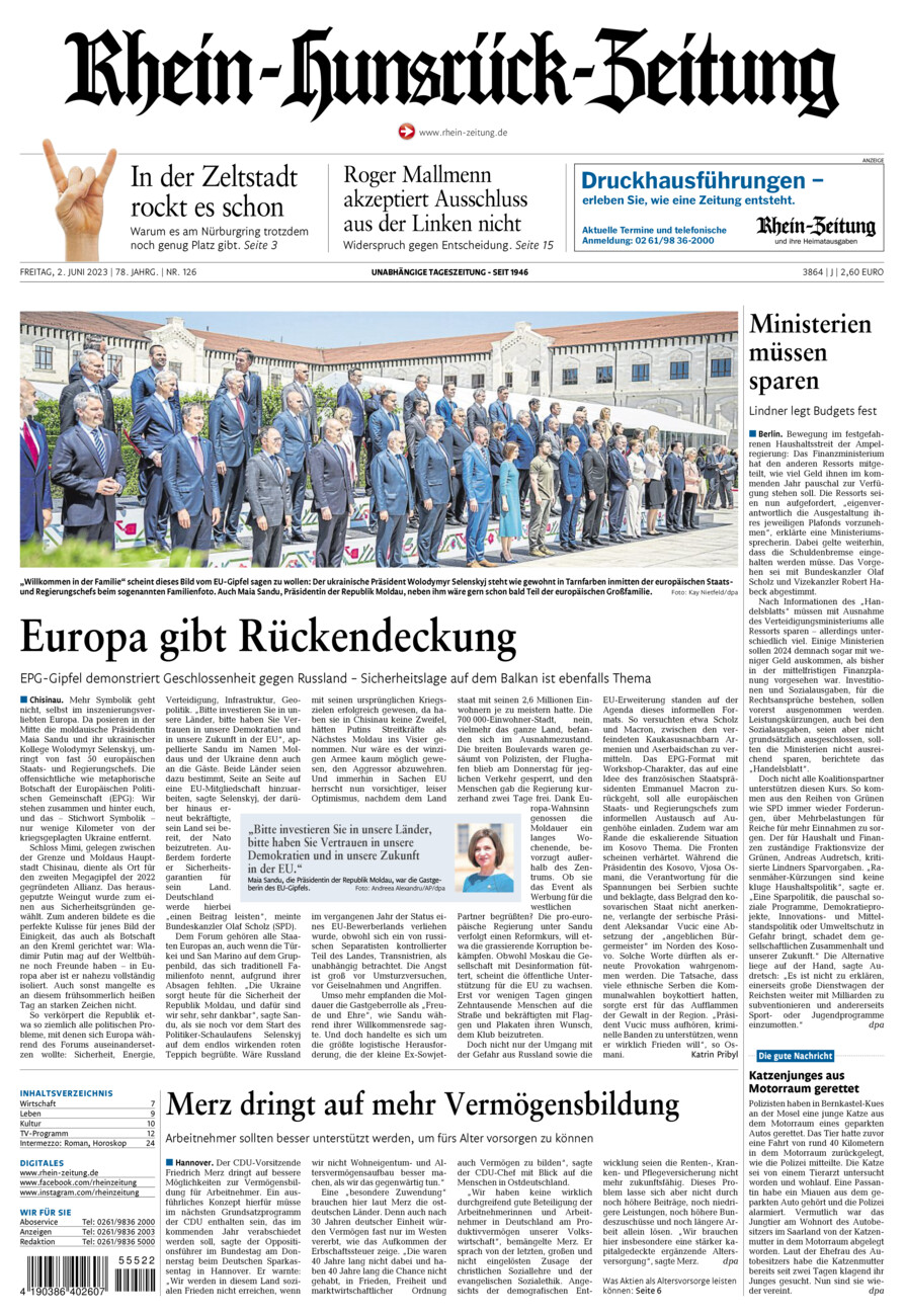 Rhein-Hunsrück-Zeitung vom Freitag, 02.06.2023