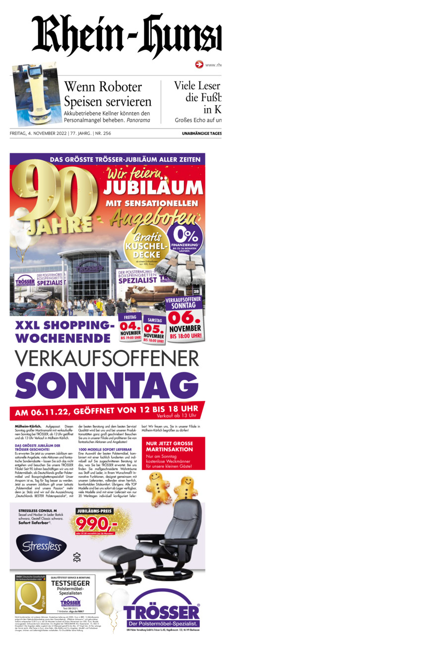 Rhein-Hunsrück-Zeitung vom Freitag, 04.11.2022