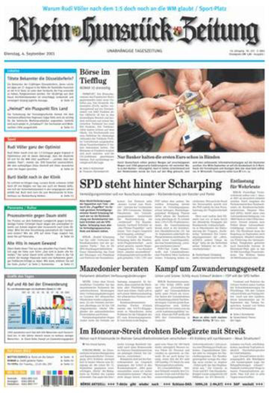 Rhein-Hunsrück-Zeitung vom Dienstag, 04.09.2001
