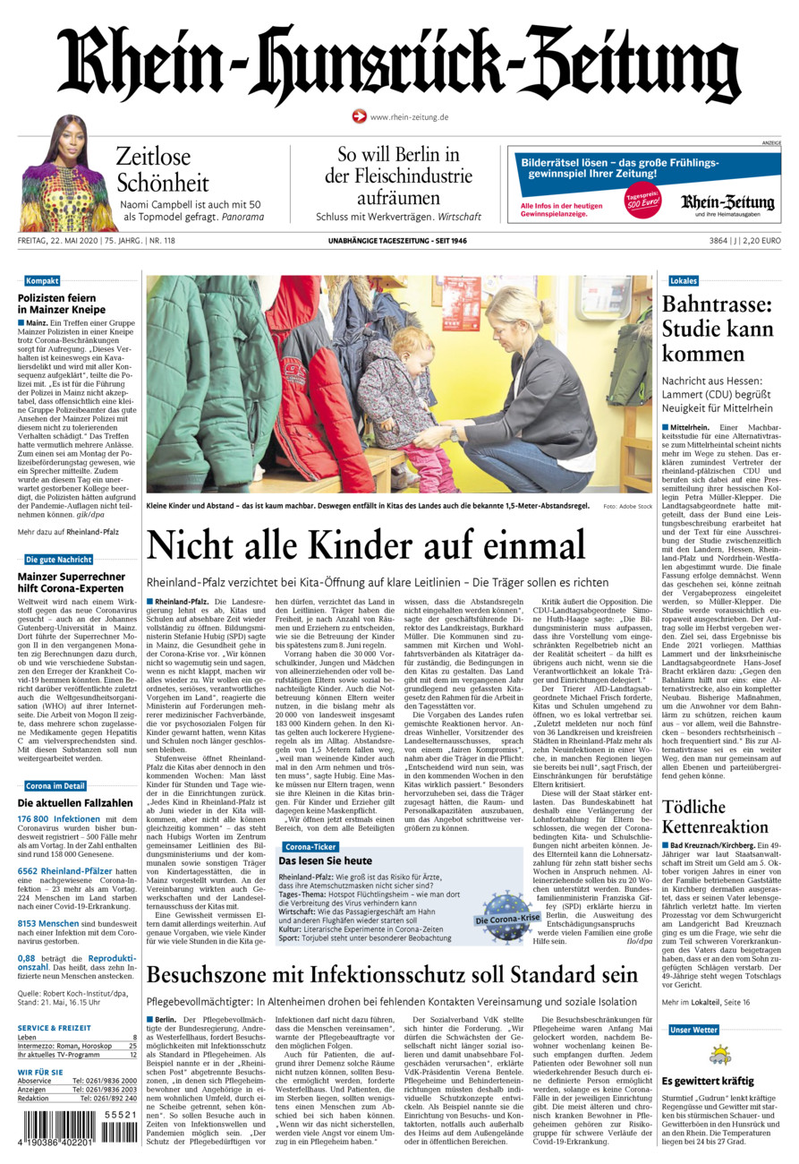 Rhein-Hunsrück-Zeitung vom Freitag, 22.05.2020